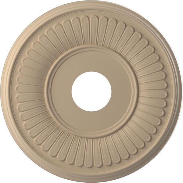 Ekena Millwork Berkshire PVC Medallion (Canopies up to 7"), 16"OD x 3 1/2"ID x 1"P, UltraCover Satin Smokey Beige CMP16BEGBE - main